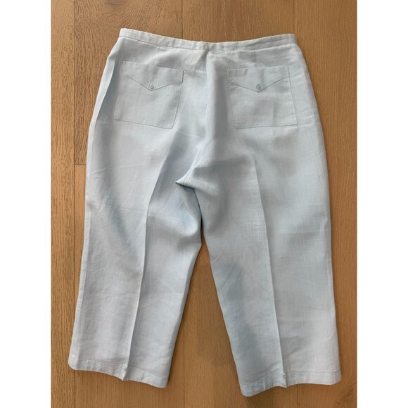 Women's 2 Piece J.M.P.Linen Guayabera Cropped Pants Set, size Large - Picture 3 of 15